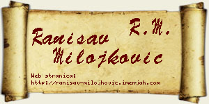 Ranisav Milojković vizit kartica